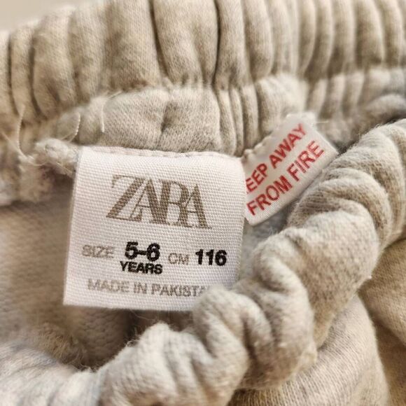 Zara 5-6 year kids unisex gray sweatpants high-rise casual lounge pants sweats - Picture 3 of 6